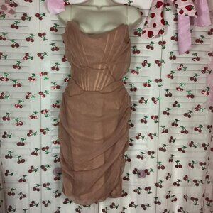 House Of Cb dusty Pink corset Dress